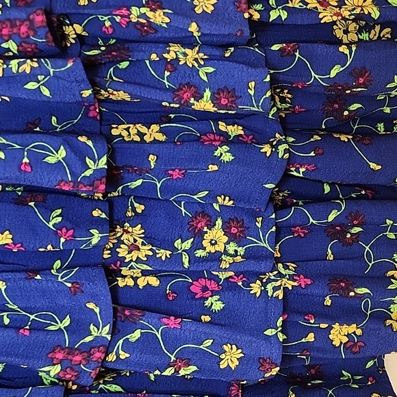 Maje Jalao Tiered Ruffled Floral Skirt Floral Blue Tiered Skirt Fairycore Sz 2/M - Picture 13 of 16